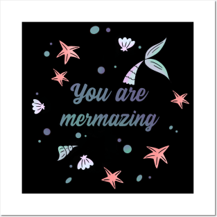 You are mermazing - pink and green gradient Posters and Art